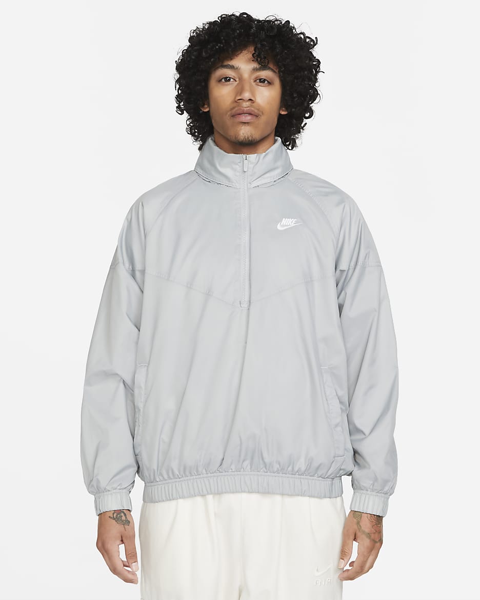 Gray and white nike jacket best sale